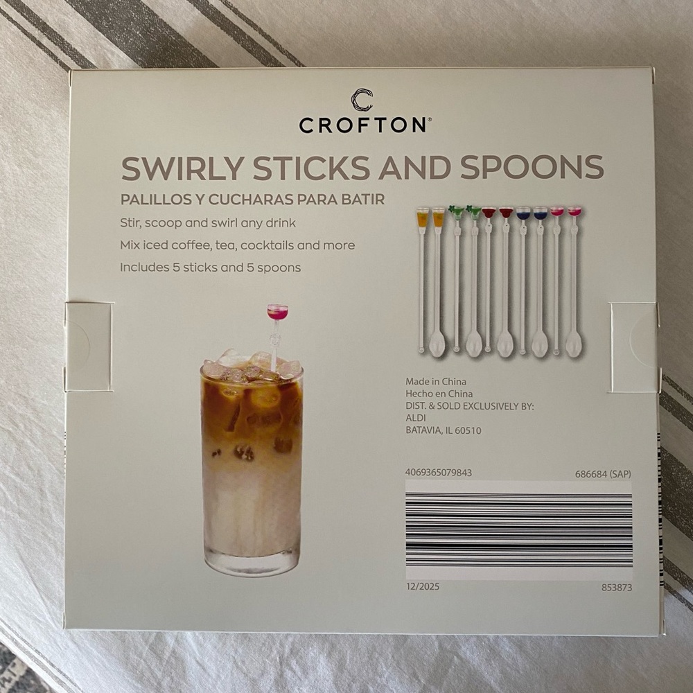 Crofton Swirly Sticks and Spoons - Multicolor (Yellow, Green, Red, Blue, Pink) - Picture 2 of 3
